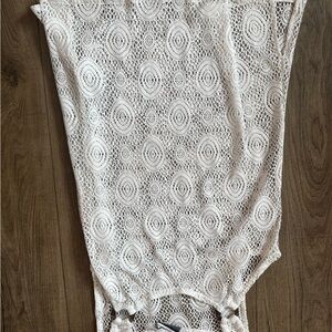 Women's White Crochet Lace Tank Top